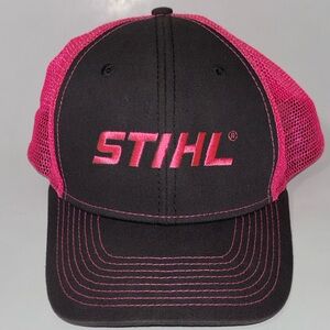 STIHL Women's Black and Pink Mesh Logo Trucker Hat